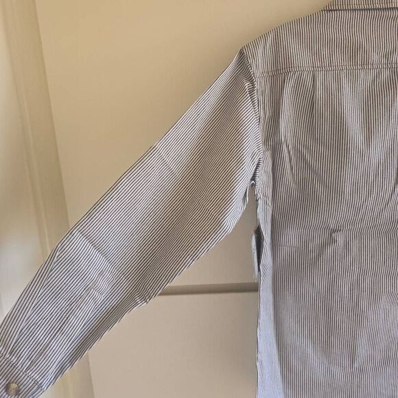 ASD Living Blk/Wht Vtg. Railroad Stripe Long Sleeve Server Shirt, NWT, Sz. S - Picture 4 of 12